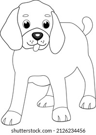 Childrens Illustration Coloring Book Funny Dog Stock Vector (Royalty ...