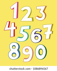 children's illustration: coloring numbers