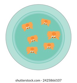 children's illustration of crabs on a white plate