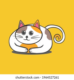 Childrens illustration of a cute cat