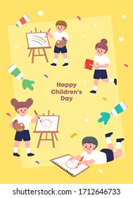 Children's illustration. Illustration for educational activities with friends.