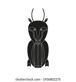children's illustration of gazelle on white background