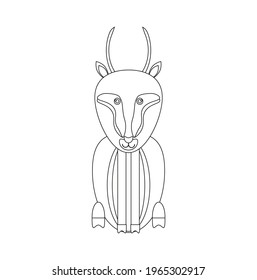 children's illustration of gazelle on white background