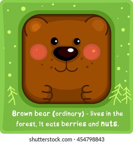Children's illustration of an icon with the image of a bear