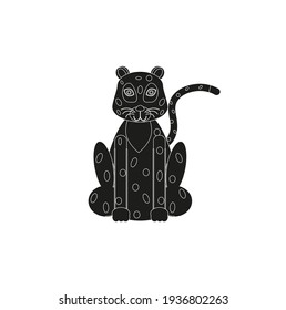 children's illustration, leopard on white background