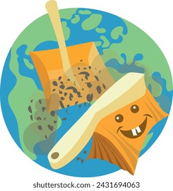 Children's illustration on the environment and climate change: "Keeping our planet clean"