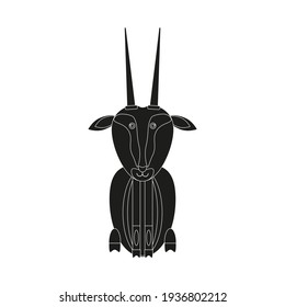 children's illustration of oryx gazelle on white background