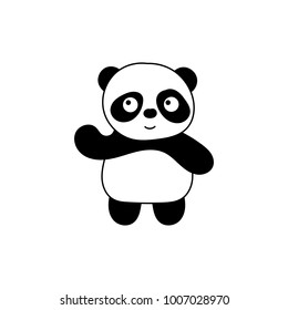 Children's illustration with panda. Best Choice for cards, invitations, printing, party packs, blog backgrounds, paper craft, party invitations, digital scrapbooking.