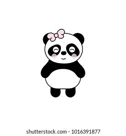 Cute Panda Eat Bamboo Cartoon Vector Stock Vector (Royalty Free) 1749510005