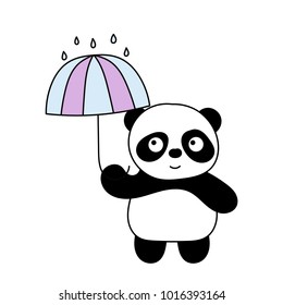 Children's illustration with panda. Best Choice for cards, invitations, printing, party packs, blog backgrounds, paper craft, party invitations, digital scrapbooking.