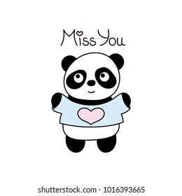 Children's illustration with panda. Best Choice for cards, invitations, printing, party packs, blog backgrounds, paper craft, party invitations, digital scrapbooking.