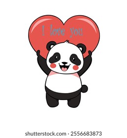 Children's illustration with panda. Best Choice for cards, invitations, printing, party packs, paper craft, party invitations, digital scrapbooking with white background
