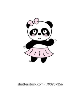 Children's illustration with panda. Best Choice for cards, invitations, printing, party packs, blog backgrounds, paper craft, party invitations, digital scrapbooking.