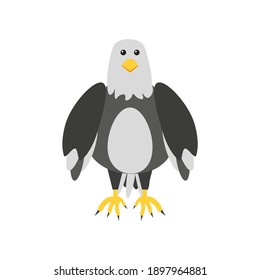 children's illustration of raptor eagle on white background