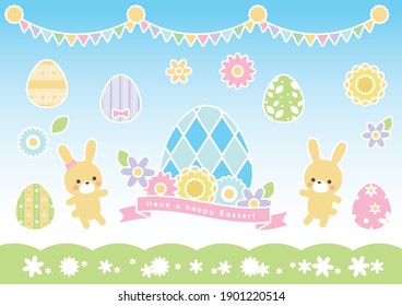 Children's illustration set for easter