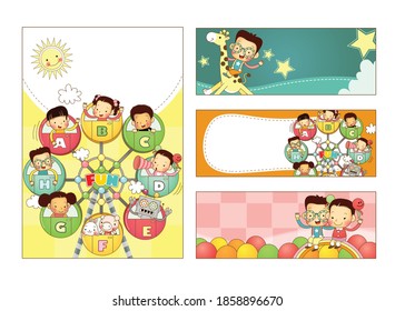 Children's Illustration Vector Illustration at Amusement Park