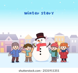 Children's Illustration for the Winter Christmas Season