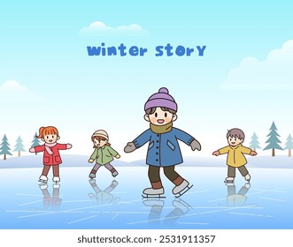 Children's Illustration for the Winter Christmas Season