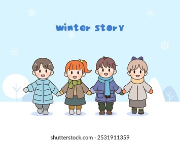 Children's Illustration for the Winter Christmas Season