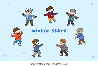 Children's Illustration for the Winter Christmas Season