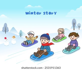 Children's Illustration for the Winter Christmas Season