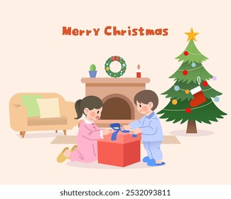 Children's Illustration for the Winter Christmas Season