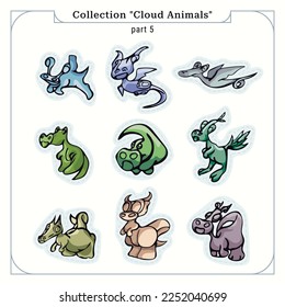 Children's illustrations of fabulous monsters. Design for kids, clothes, prints, stickers, souvenirs, patterns, cups, textiles, etc.