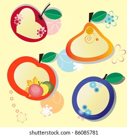 Children's label in the form of fruit