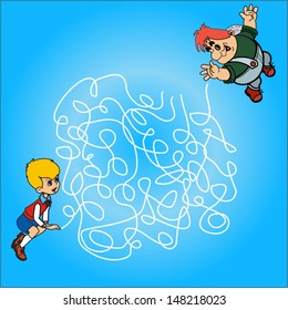 Children's labyrinth Kid and Carlson.