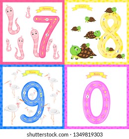 Children's learning to count and write. the study of numbers 0-10.