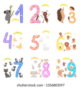 Children's learning to count and write. the study of numbers 0-10.