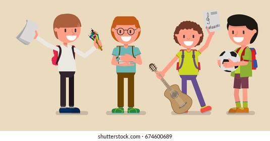 Children's leisure activities.. Hobby. Vector illustration, a flat style design.