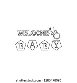 children's lettering welcome icon. Element of cyber security for mobile concept and web apps icon. Thin line icon for website design and development, app development