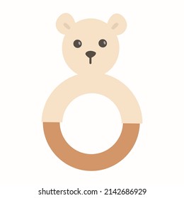 children's, like a rodent for teeth for newborns, a toy like a bear. Children's boho style. Vector illustration.