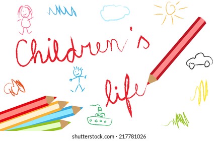 children's lives vector background