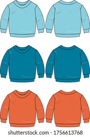 
Children's long-sleeved shirts vector template pattern