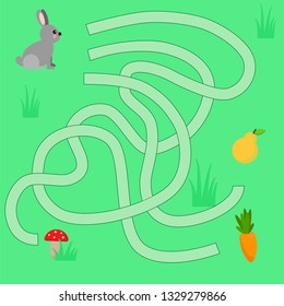 Children's maze with animals. Sweetheart Vector Illustration
