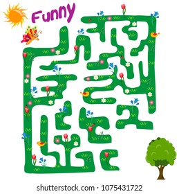 children's maze on white background