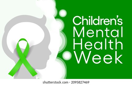 Children's Mental health week is observed every year in February, Vector illustration