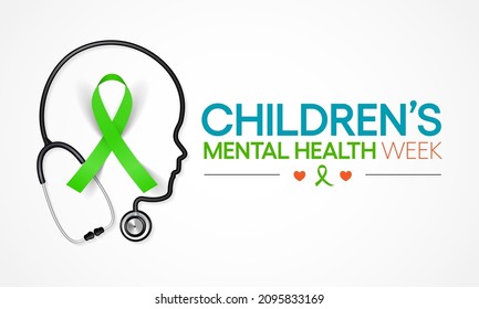 Children's Mental health week is observed every year in February, Vector illustration