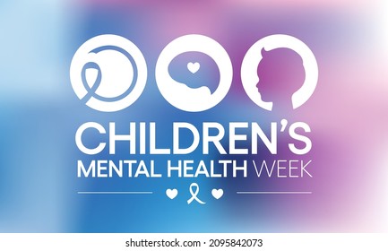 Children's Mental health week is observed every year in February, Vector illustration