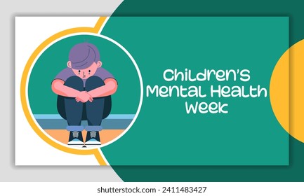 Children's Mental health week is observed every year during February, Vector illustration