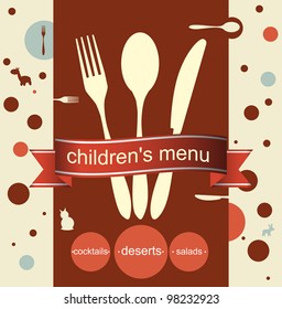 children's menu vector design