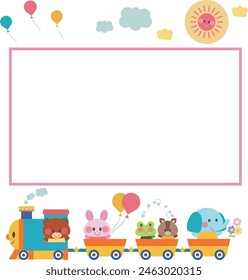Children's message card template material pink frame