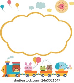Children's message card template material yellow clouds