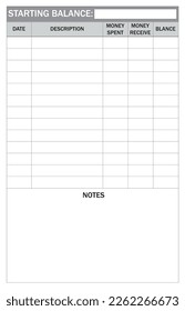 Children's Money Log Book Manuscript, 6 x 9 inches