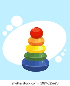 children's multi-colored pyramid, toy