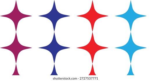 Patrón sin fisuras multicolor de estrellas geométricas brillantes para niños.