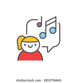 Children's music school color line icon. Pictogram for web page, mobile app, promo. UI/UX/GUI design element. Editable stroke.