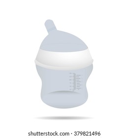 Children's nipple with a scale division on a white background
